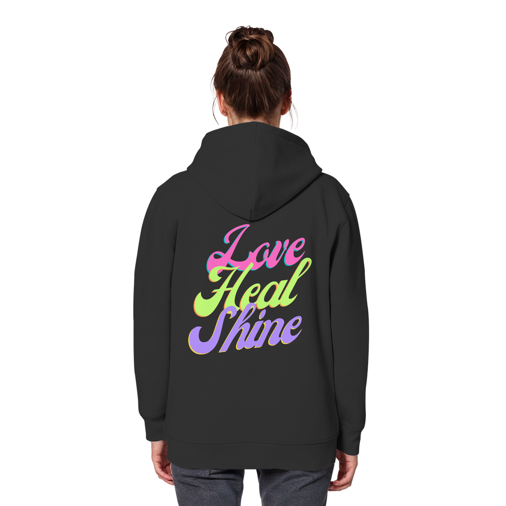 Organic Basic Unisex Hoodie „Love Heal Shine"