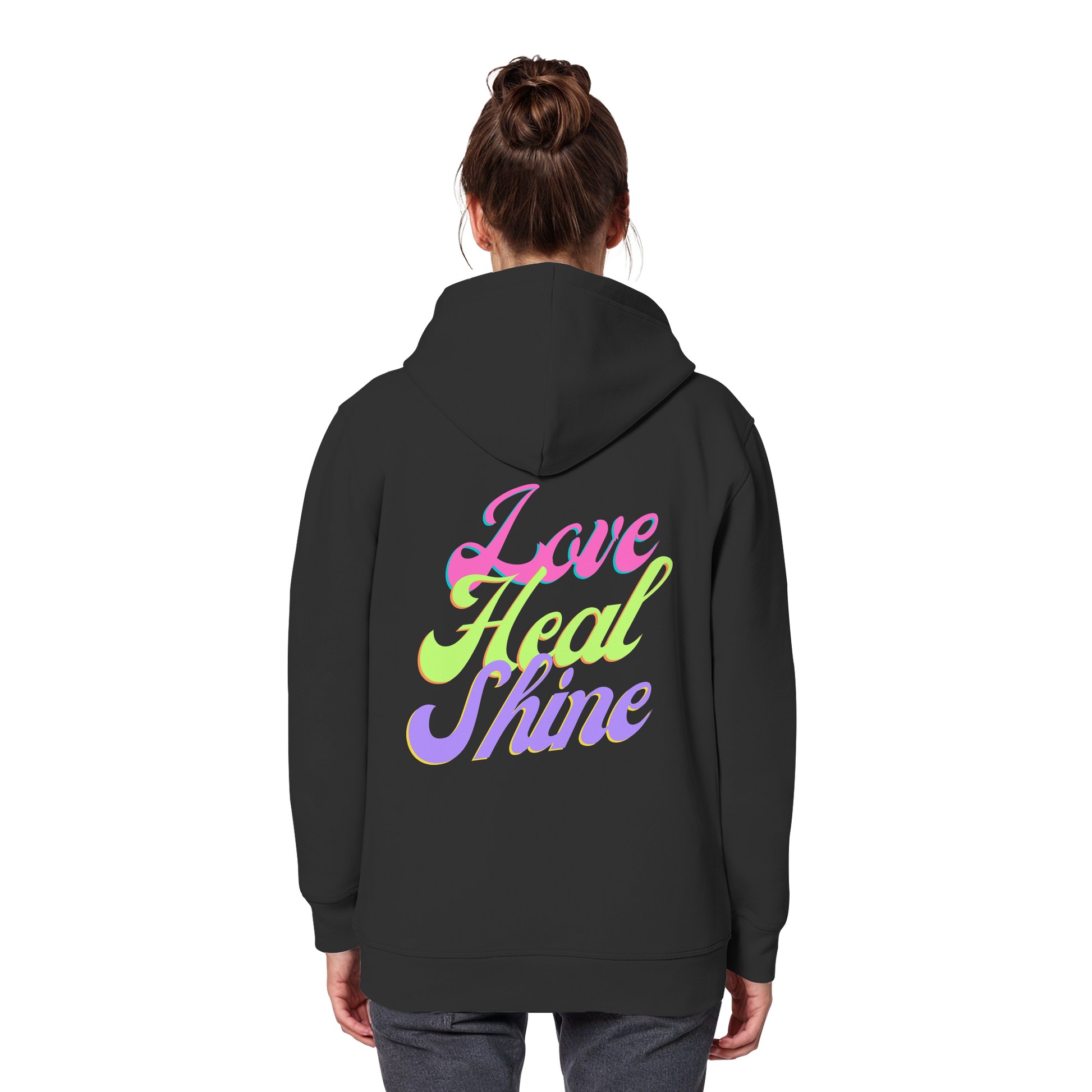 Organic Basic Unisex Hoodie „Love Heal Shine"
