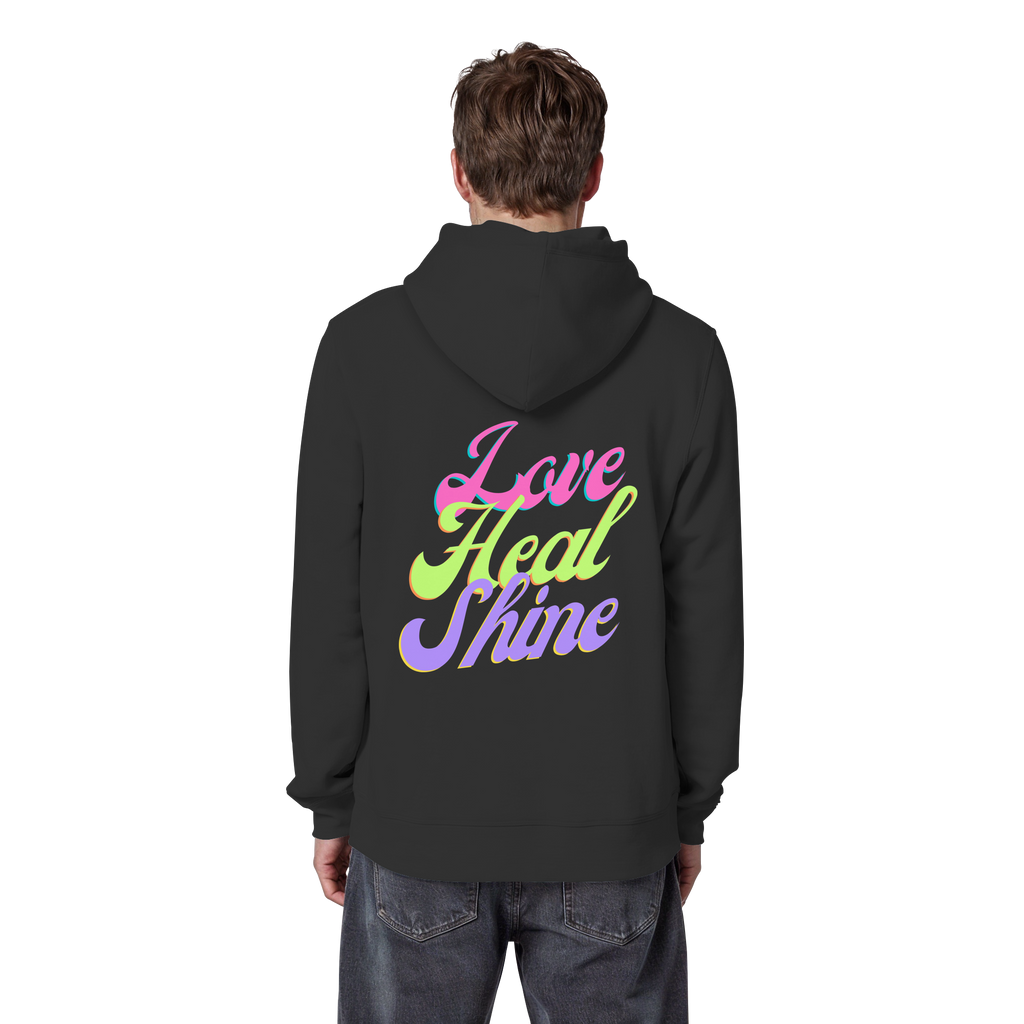Organic Basic Unisex Hoodie „Love Heal Shine"