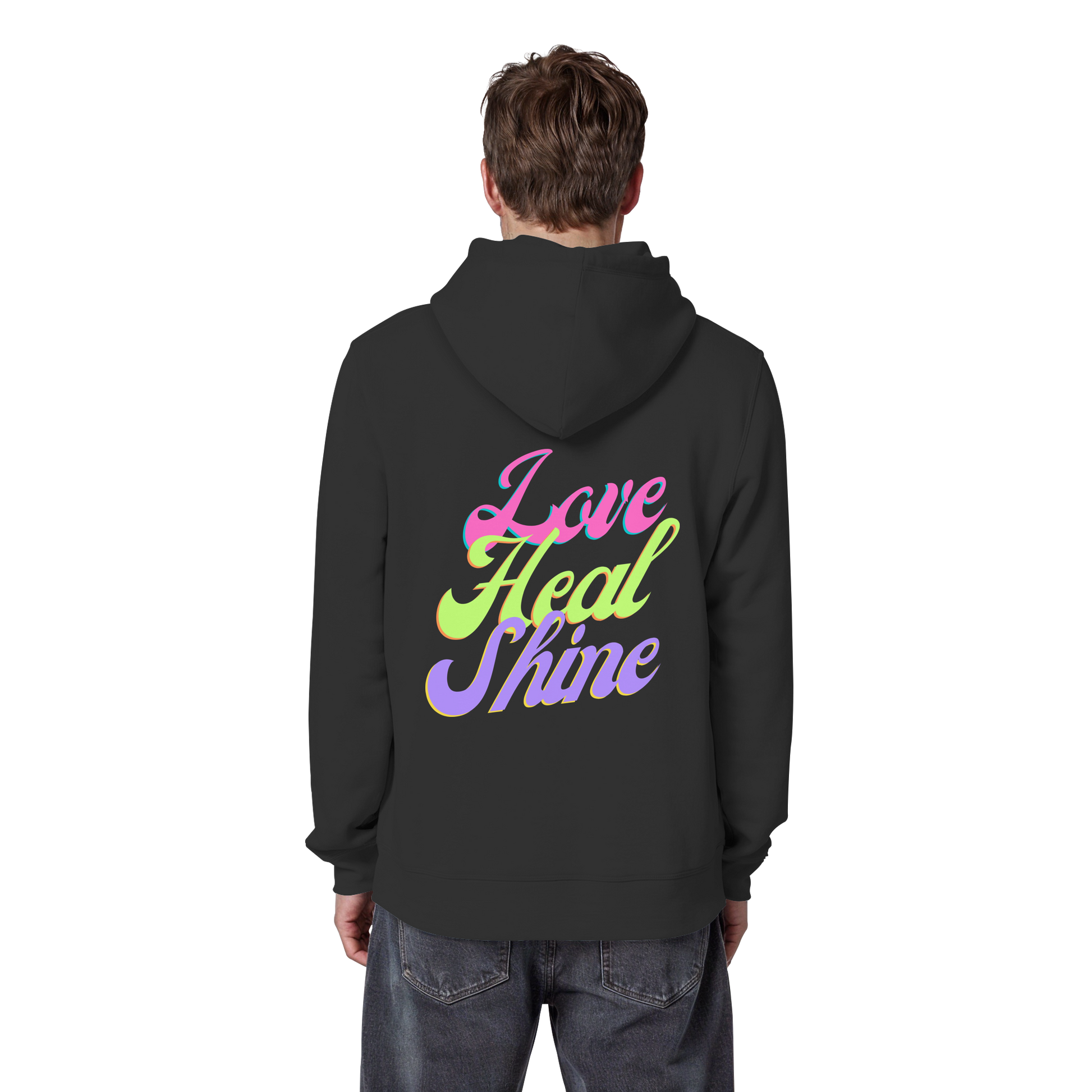 Organic Basic Unisex Hoodie „Love Heal Shine"