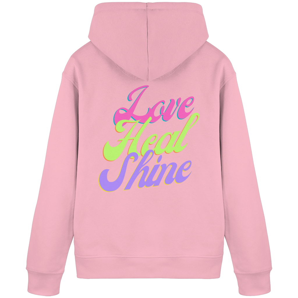 Organic Basic Unisex Hoodie „Love Heal Shine"