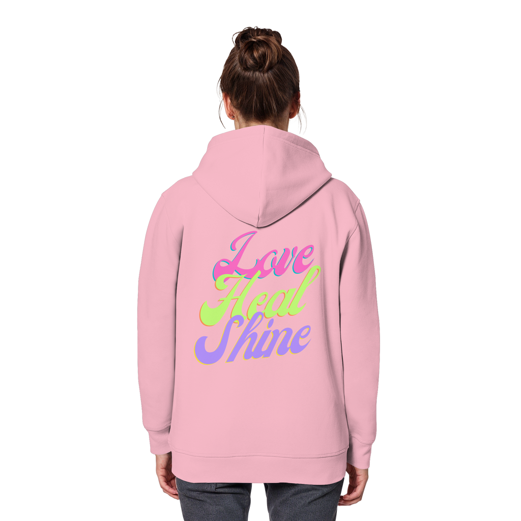 Organic Basic Unisex Hoodie „Love Heal Shine"
