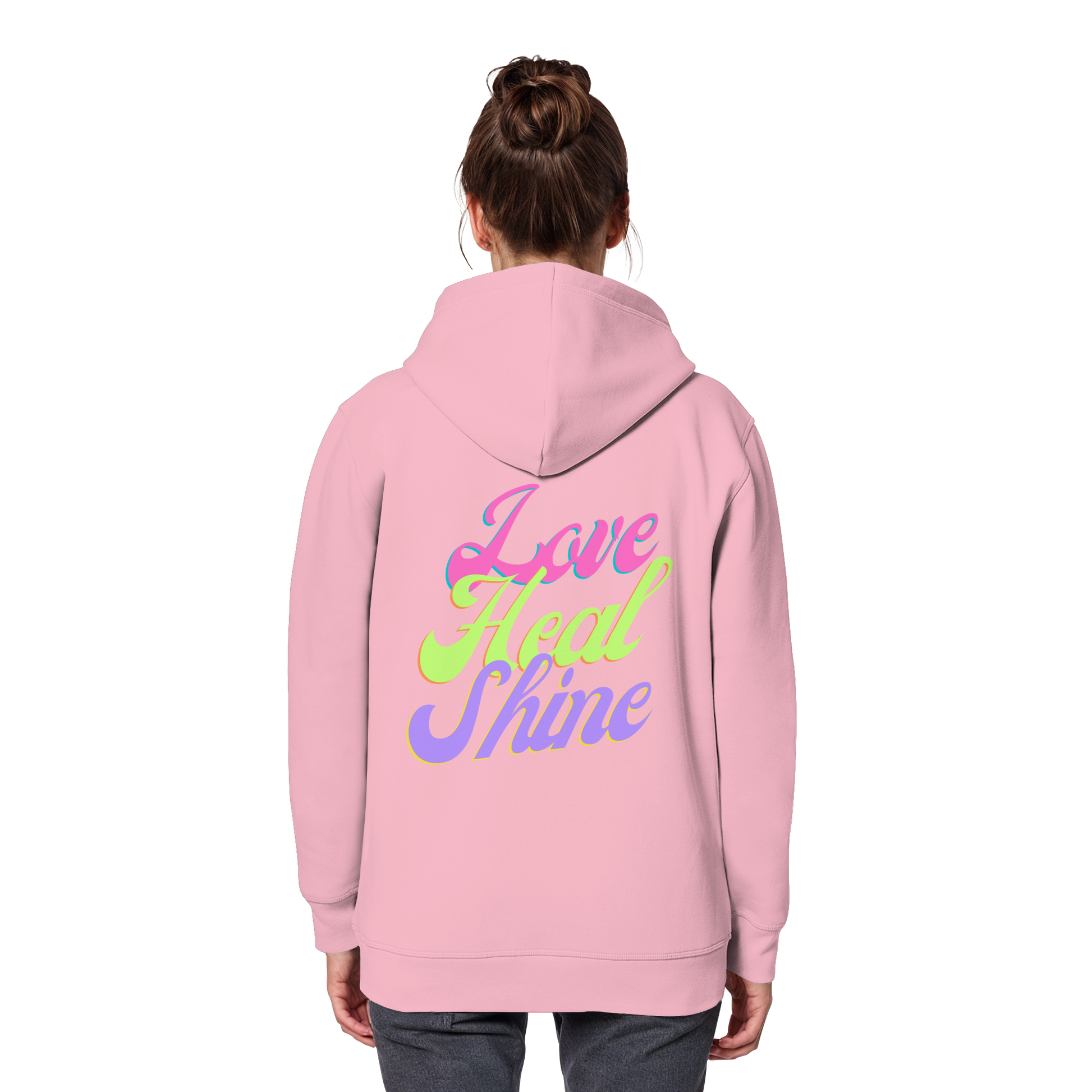 Organic Basic Unisex Hoodie „Love Heal Shine"