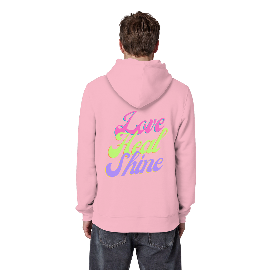 Organic Basic Unisex Hoodie „Love Heal Shine"