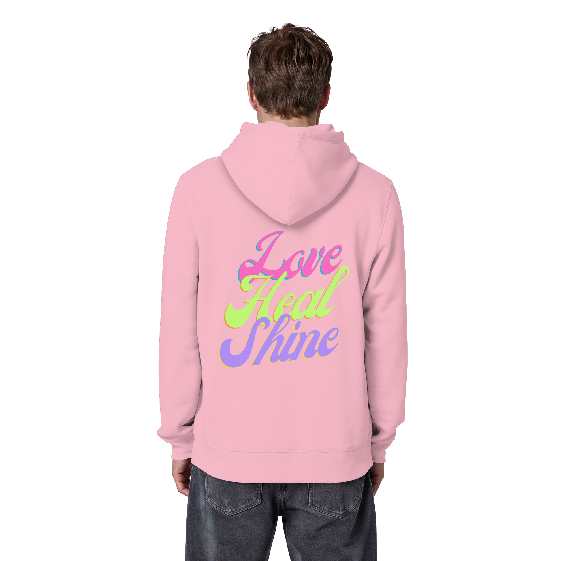 Organic Basic Unisex Hoodie „Love Heal Shine"