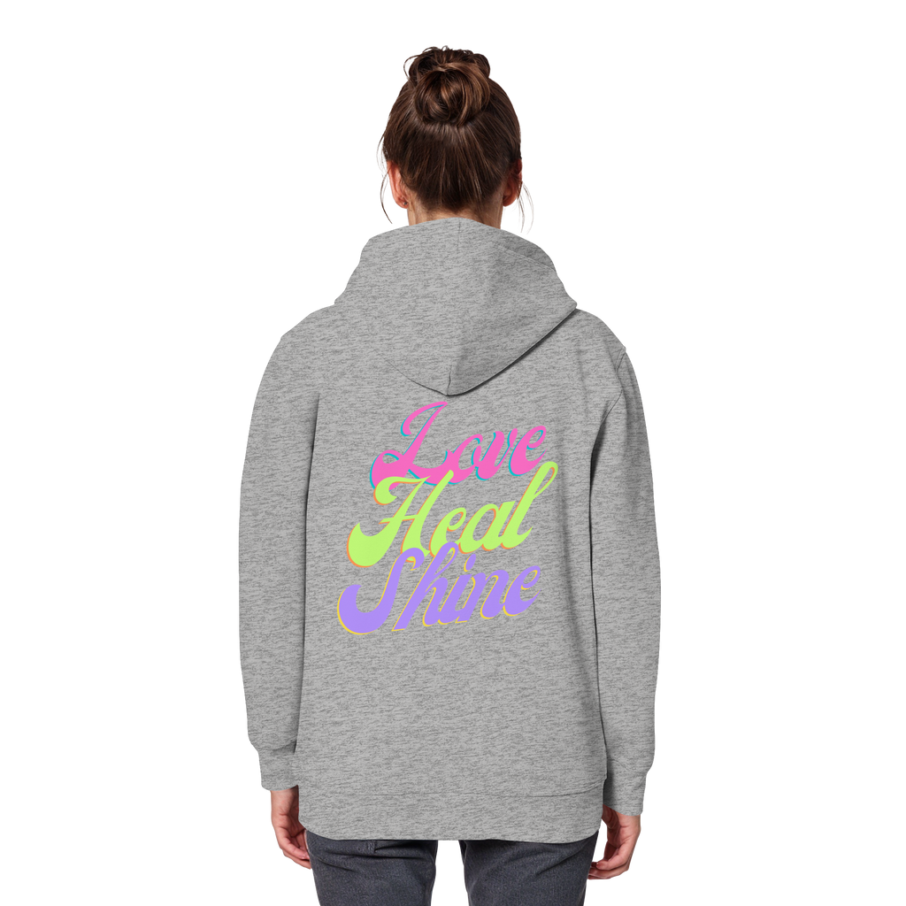 Organic Basic Unisex Hoodie „Love Heal Shine"