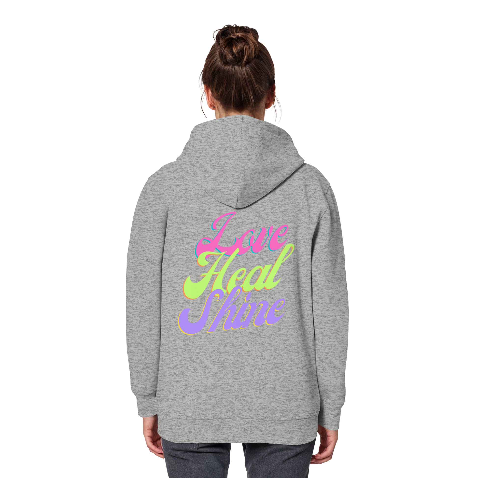 Organic Basic Unisex Hoodie „Love Heal Shine"