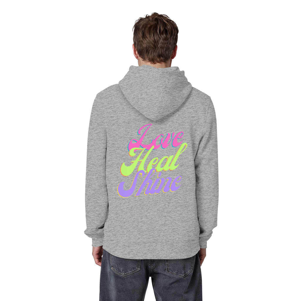 Organic Basic Unisex Hoodie „Love Heal Shine"