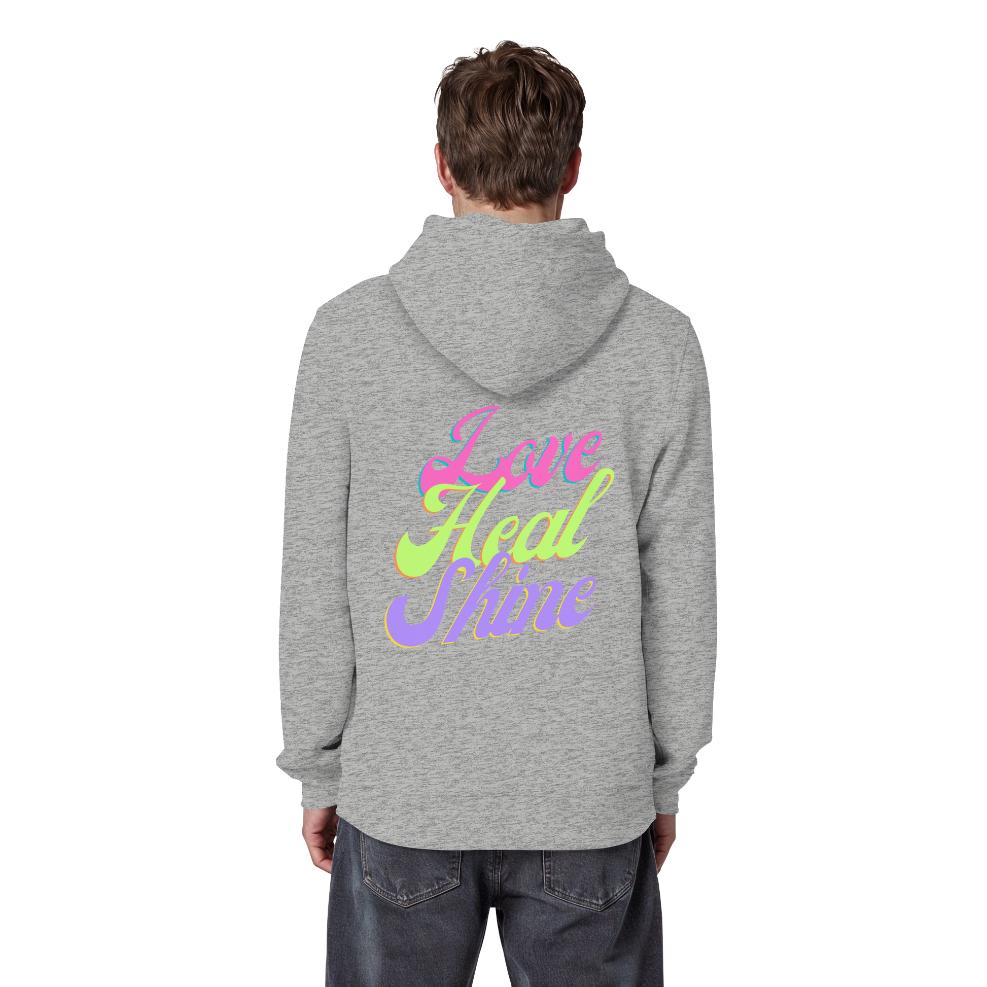 Organic Basic Unisex Hoodie „Love Heal Shine"