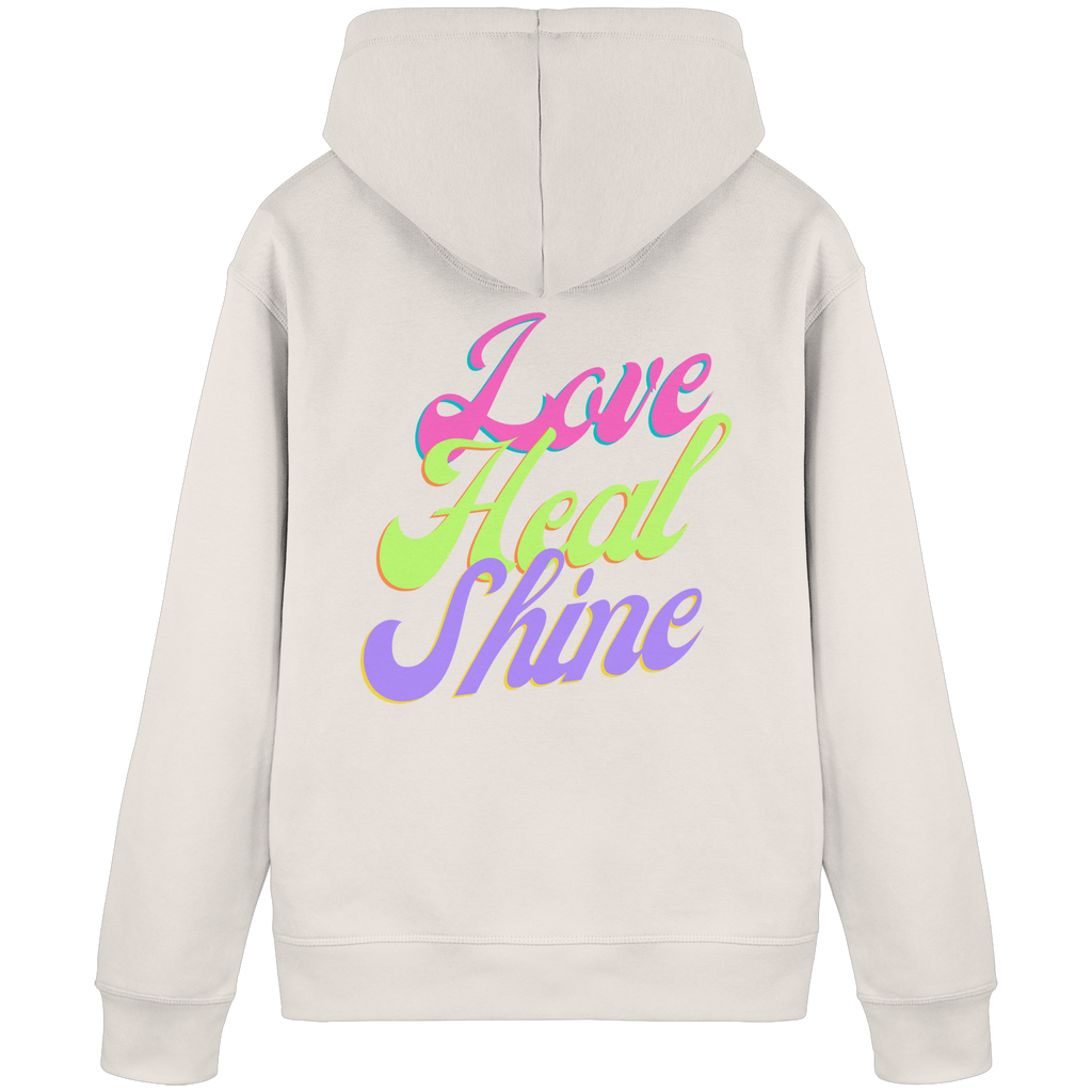 Organic Basic Unisex Hoodie „Love Heal Shine"