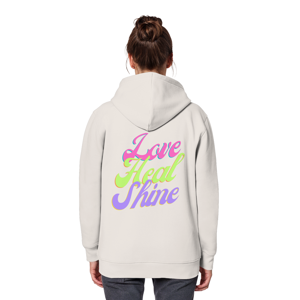 Organic Basic Unisex Hoodie „Love Heal Shine"