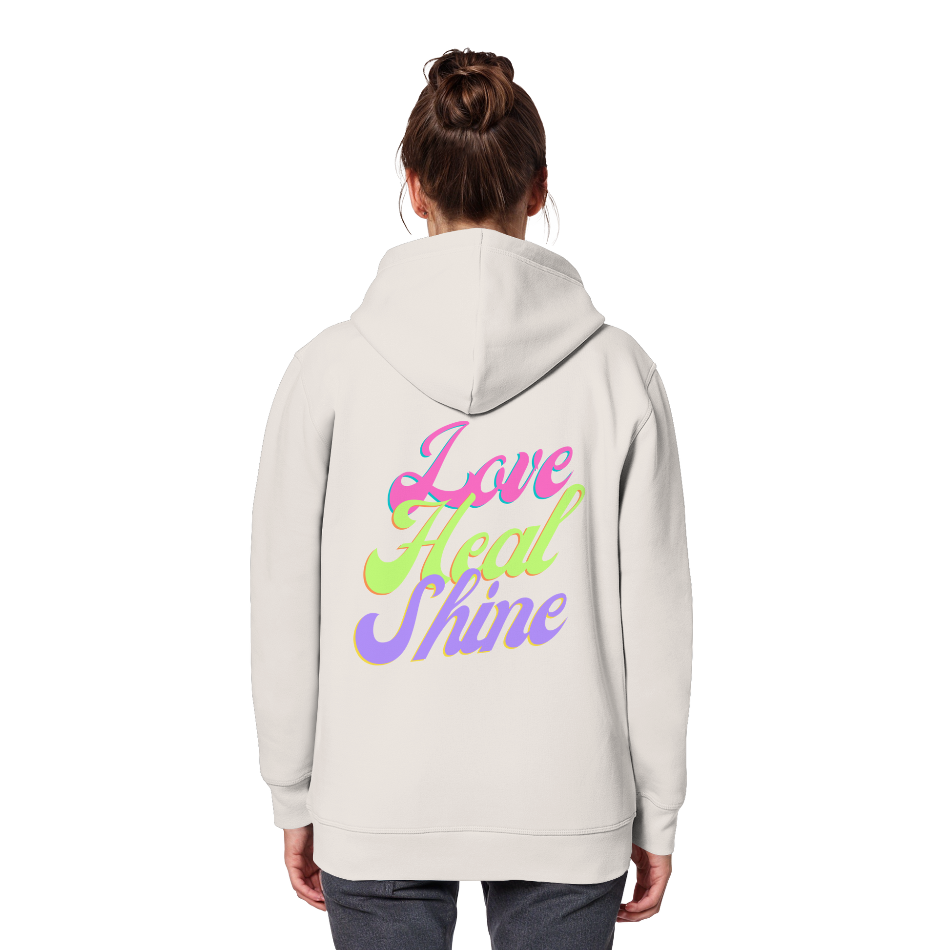 Organic Basic Unisex Hoodie „Love Heal Shine"