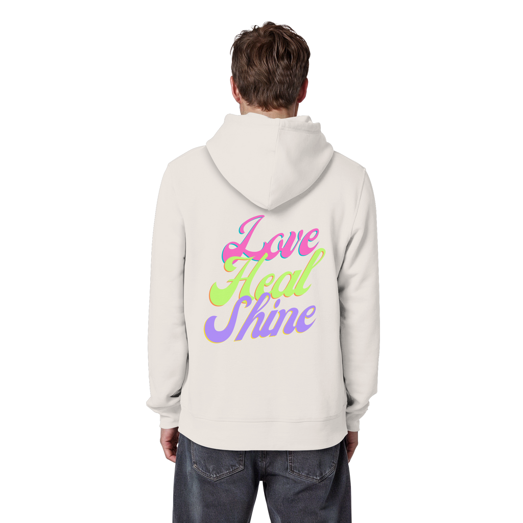 Organic Basic Unisex Hoodie „Love Heal Shine"