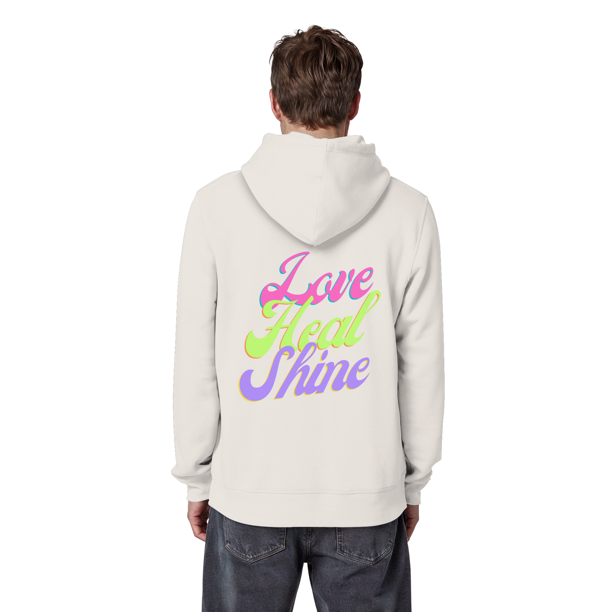 Organic Basic Unisex Hoodie „Love Heal Shine"