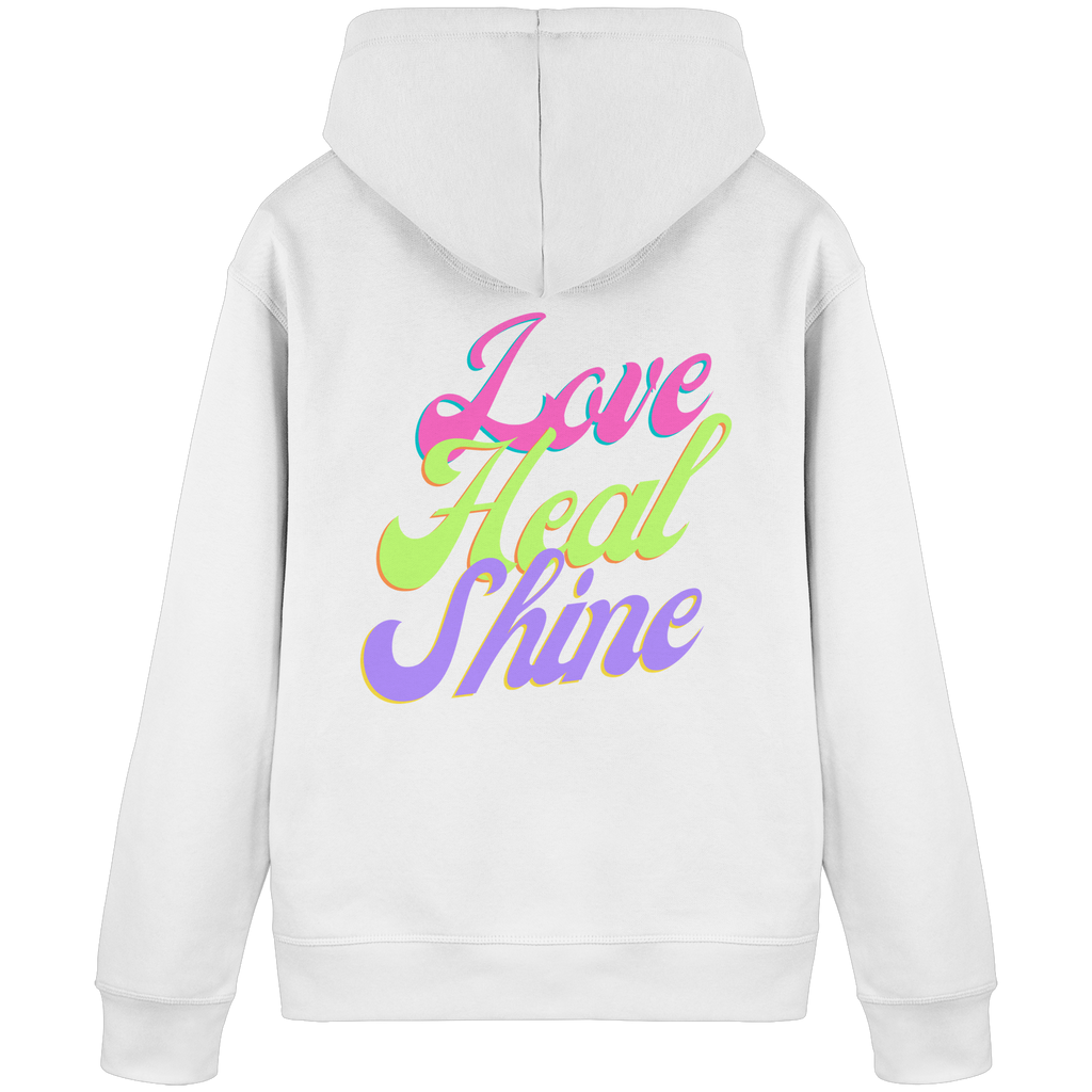 Organic Basic Unisex Hoodie „Love Heal Shine"