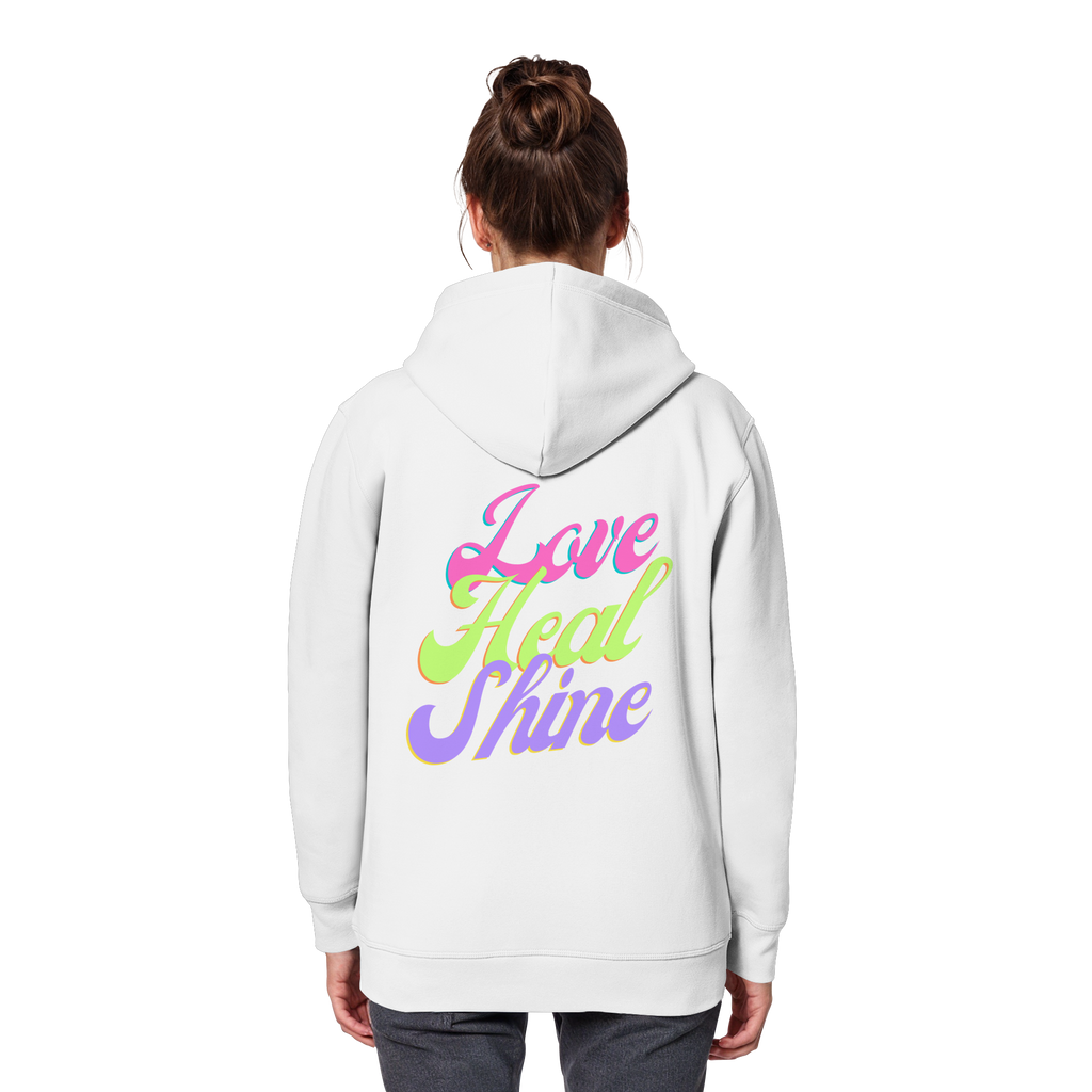 Organic Basic Unisex Hoodie „Love Heal Shine"