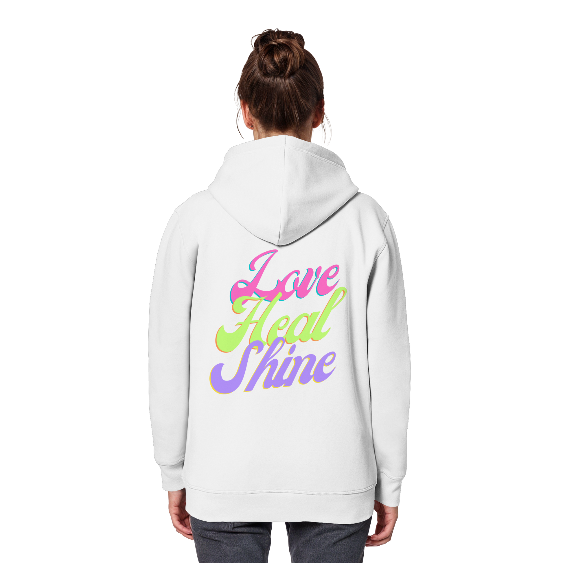 Organic Basic Unisex Hoodie „Love Heal Shine"