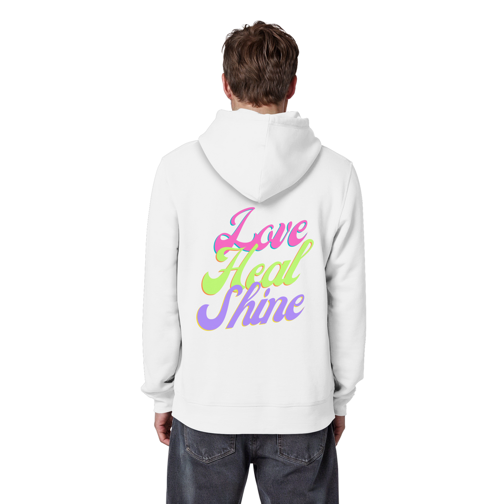 Organic Basic Unisex Hoodie „Love Heal Shine"