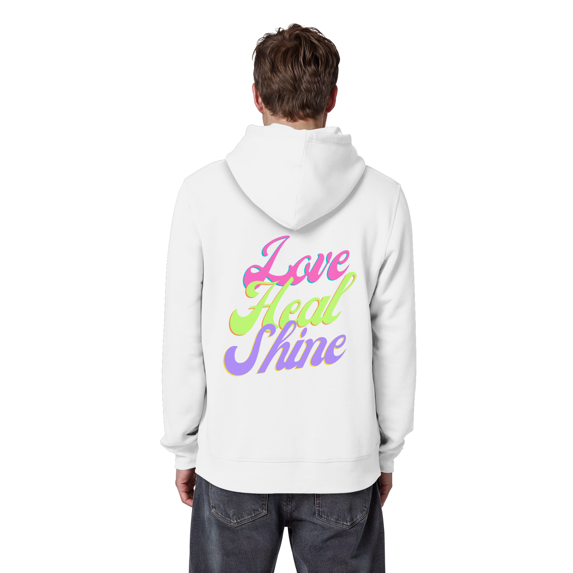 Organic Basic Unisex Hoodie „Love Heal Shine"
