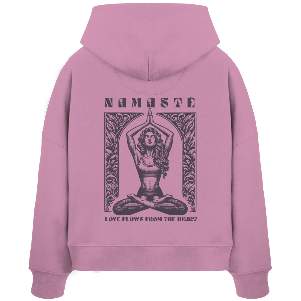 Women Organic Boxcut Hoodie „Namaste"