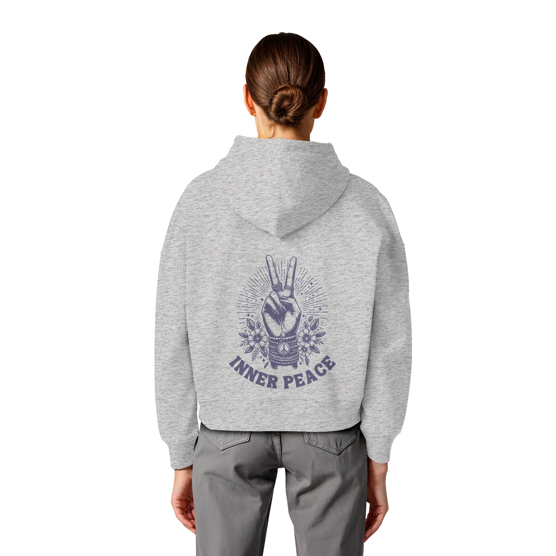 Women Organic Boxcut Hoodie „Inner Peace"