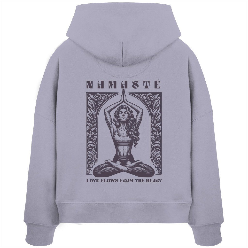 Women Organic Boxcut Hoodie „Namaste"