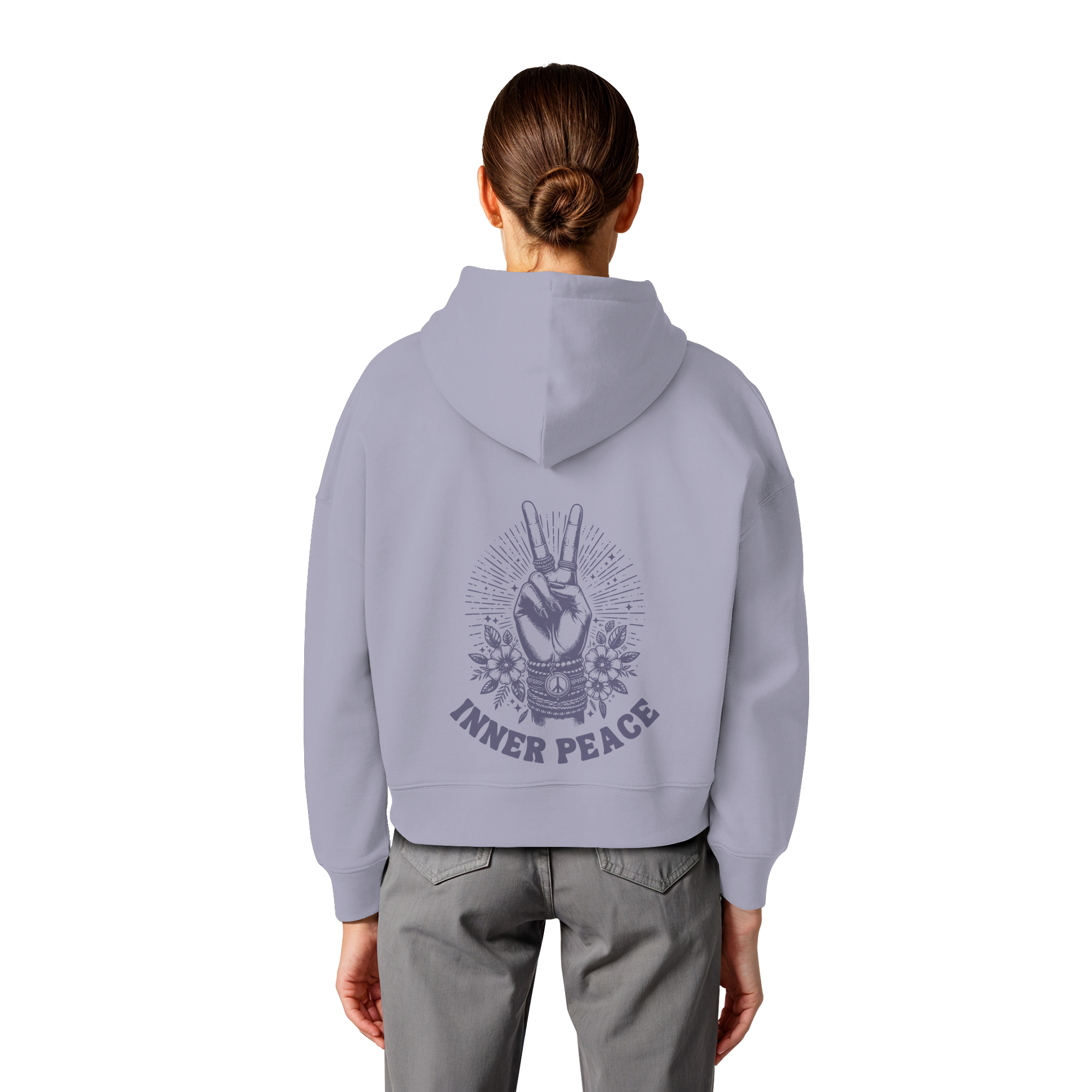 Women Organic Boxcut Hoodie „Inner Peace"