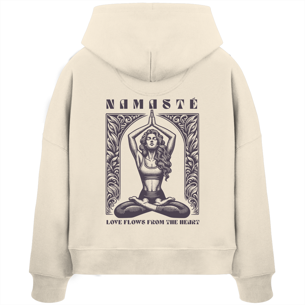 Women Organic Boxcut Hoodie „Namaste"