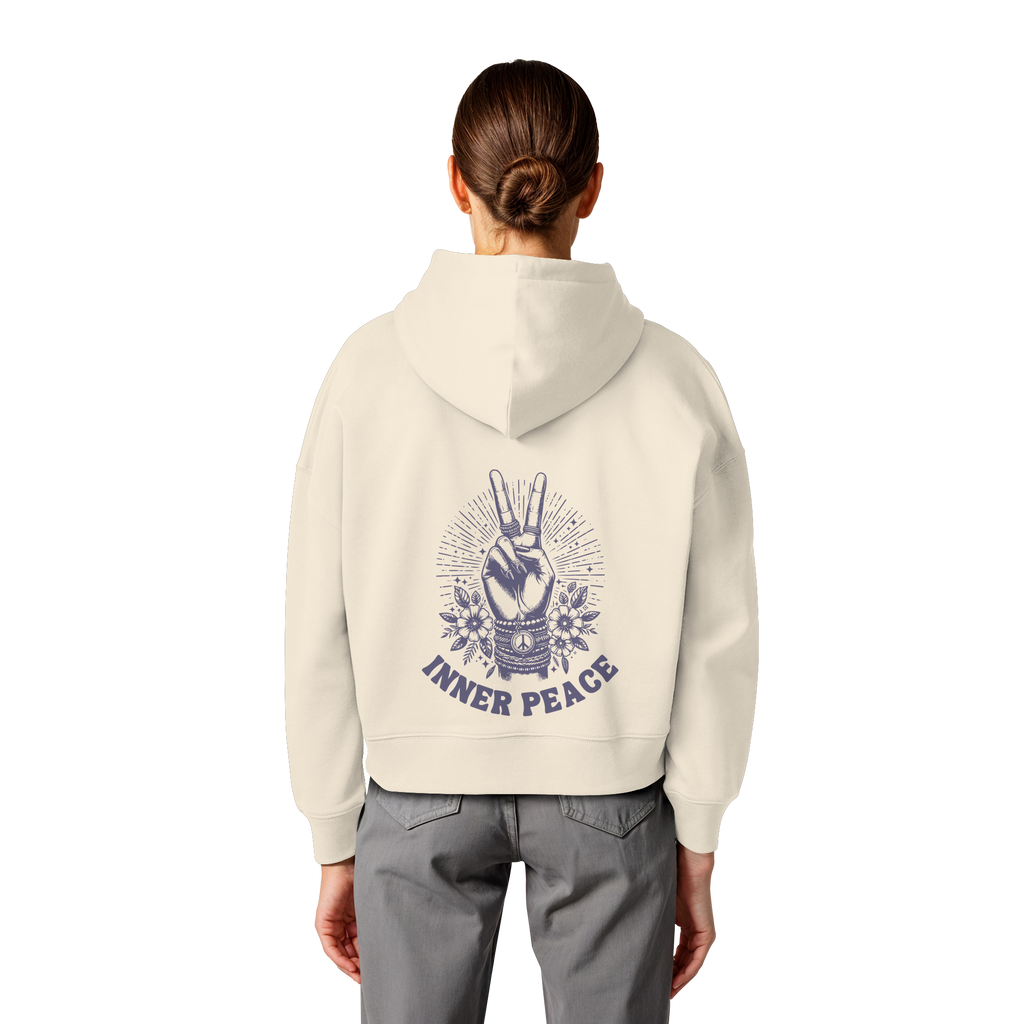 Women Organic Boxcut Hoodie „Inner Peace"