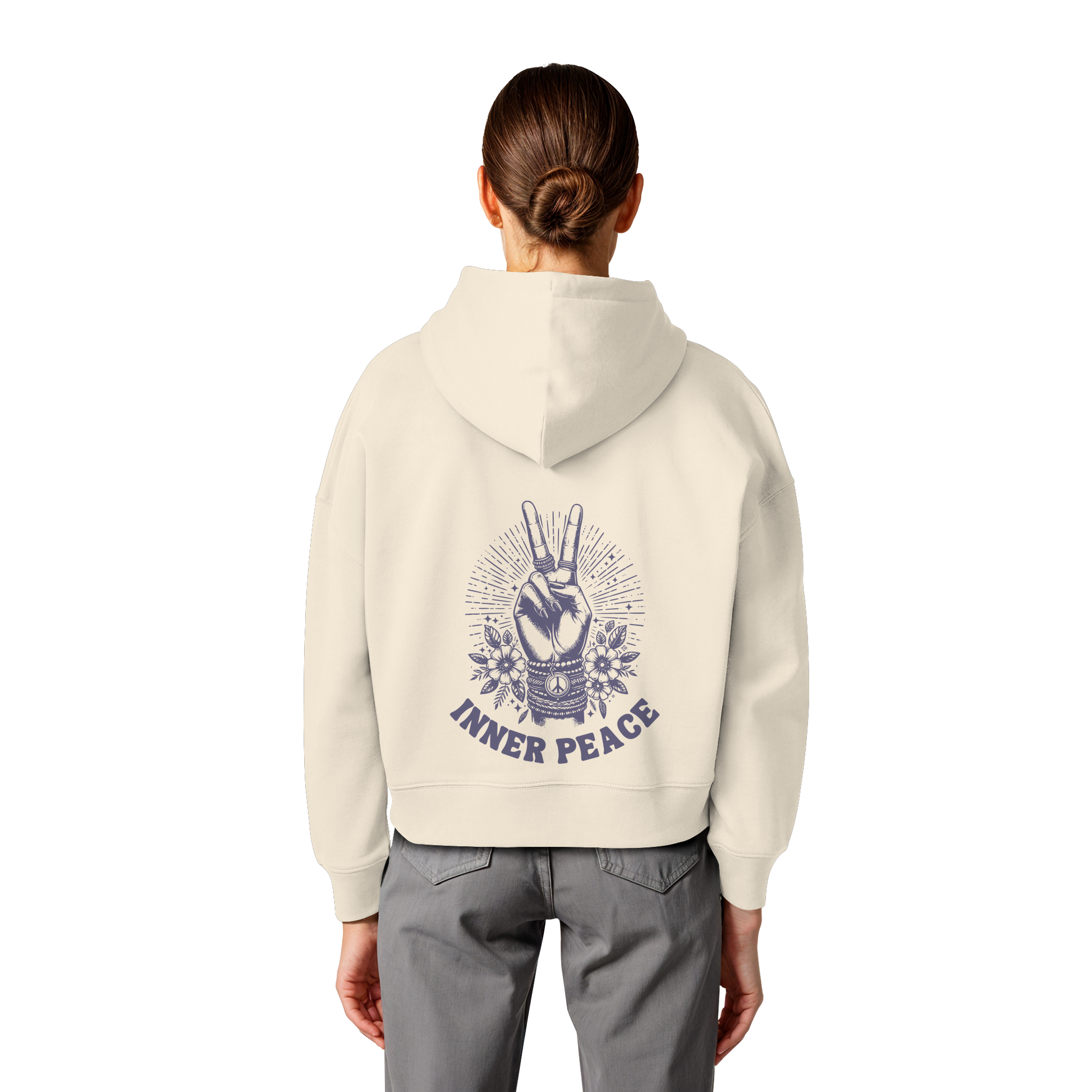 Women Organic Boxcut Hoodie „Inner Peace"