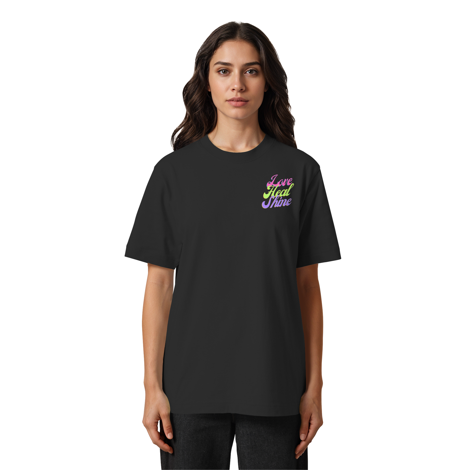 Heavy Organic Unisex Heavy T-Shirt "Love Heal Shine"