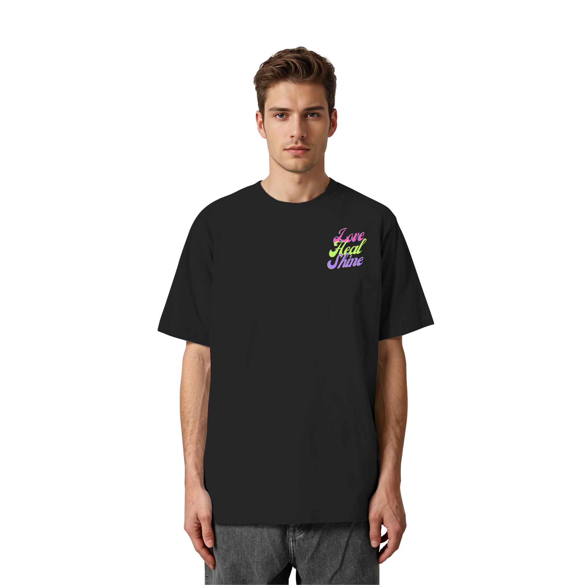 Heavy Organic Unisex Heavy T-Shirt "Love Heal Shine"