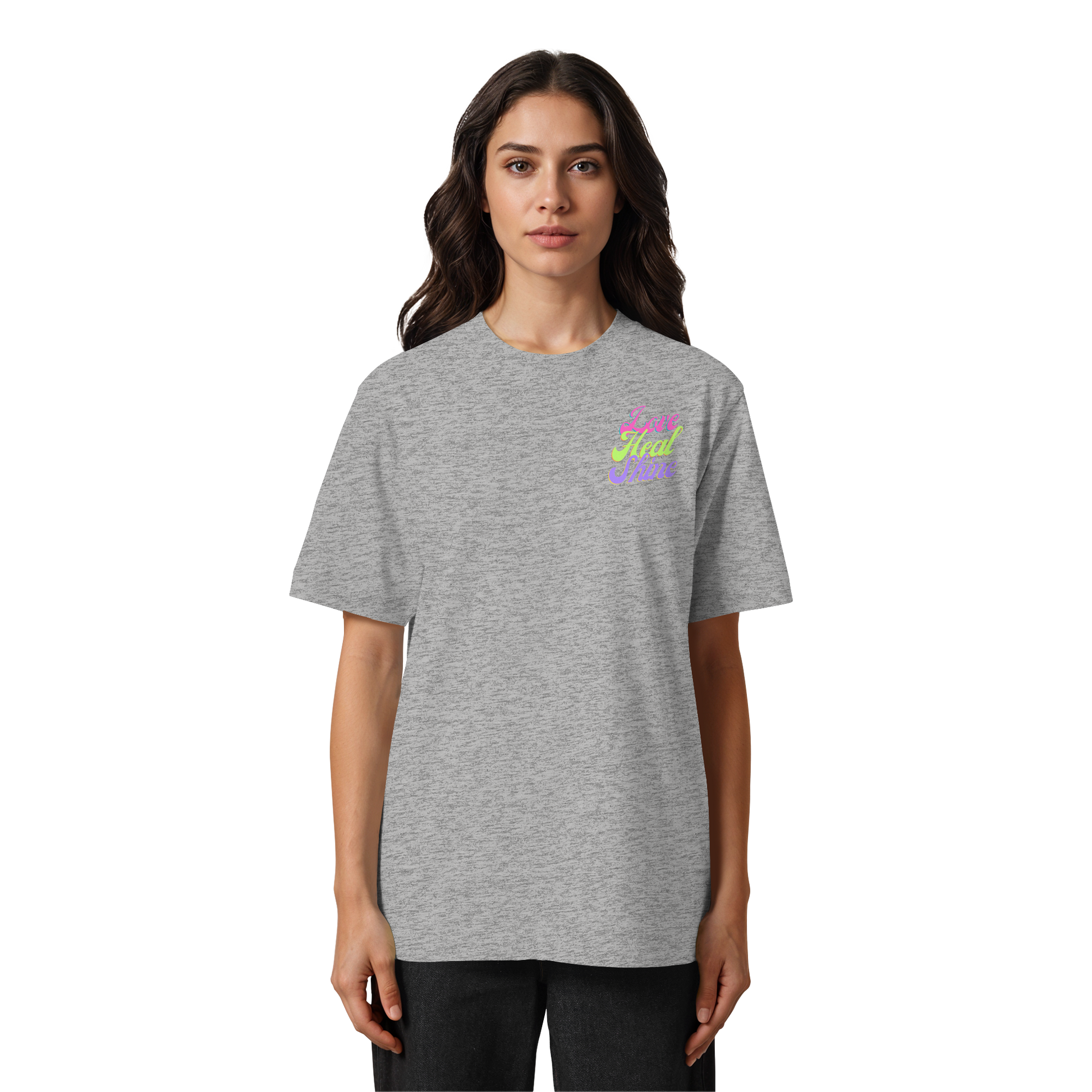 Heavy Organic Unisex Heavy T-Shirt "Love Heal Shine"