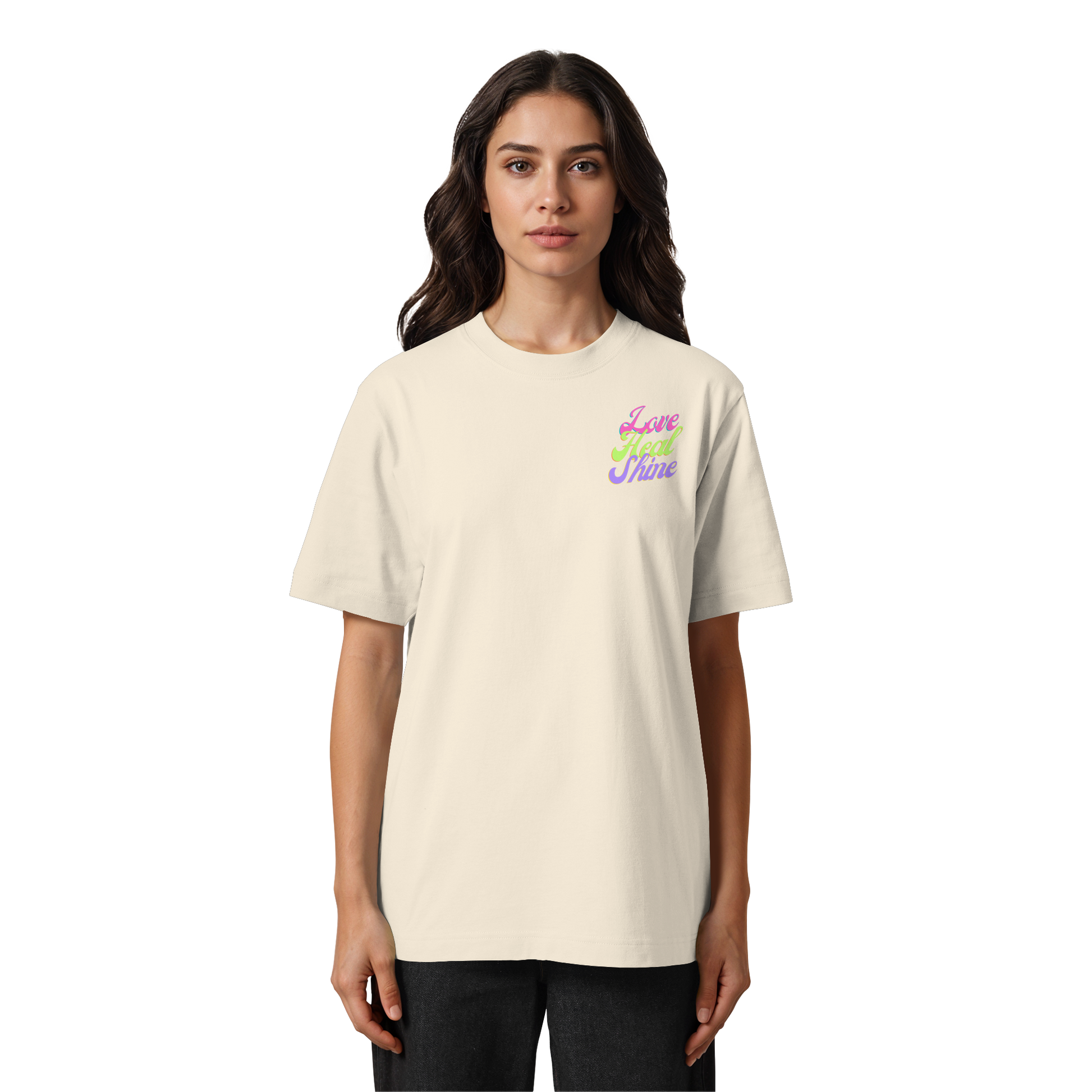 Heavy Organic Unisex Heavy T-Shirt "Love Heal Shine"