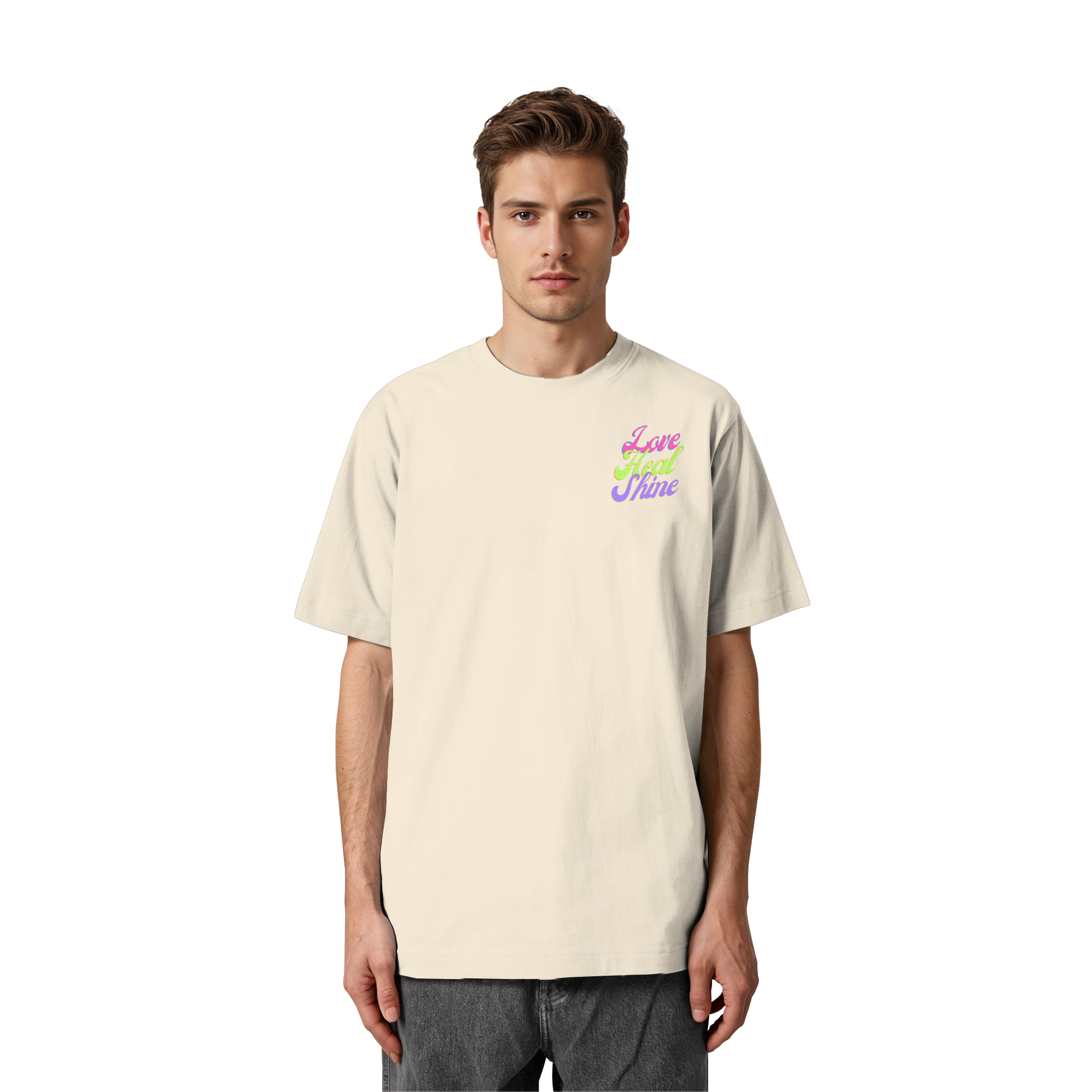 Heavy Organic Unisex Heavy T-Shirt "Love Heal Shine"