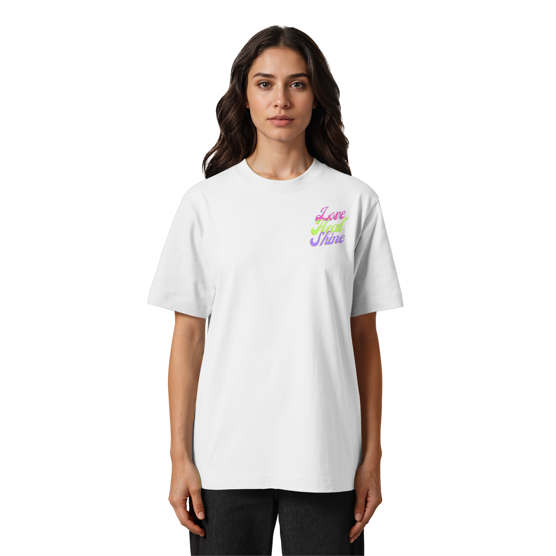 Heavy Organic Unisex Heavy T-Shirt "Love Heal Shine"