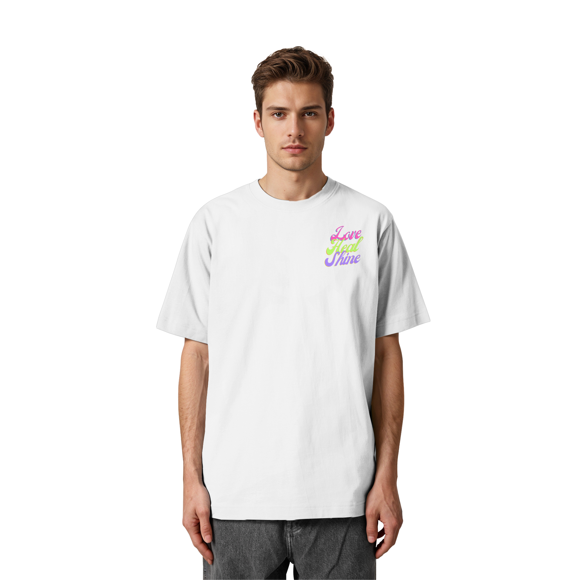 Heavy Organic Unisex Heavy T-Shirt "Love Heal Shine"