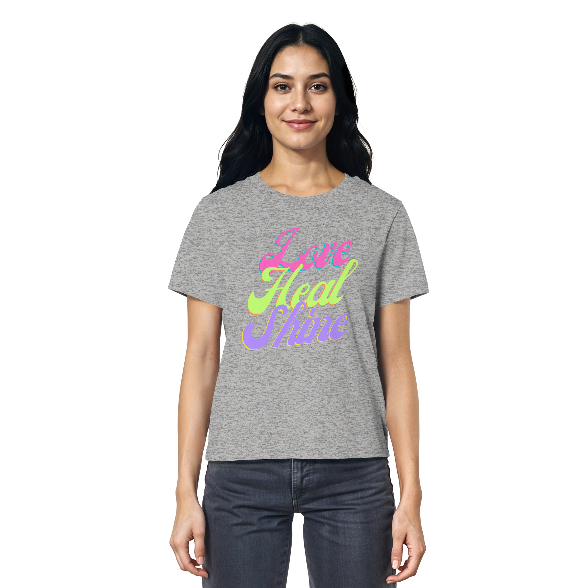 Woman Organic Shirt "Love Heal Shine"