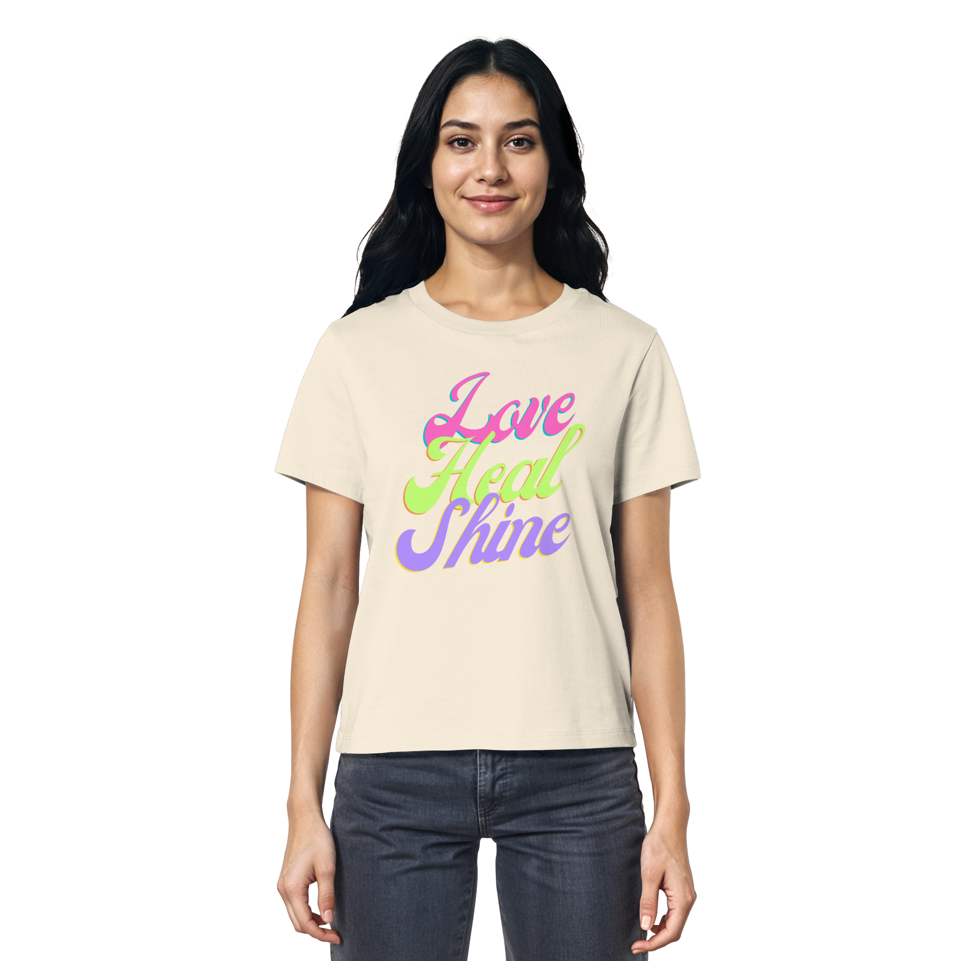 Woman Organic Shirt "Love Heal Shine"