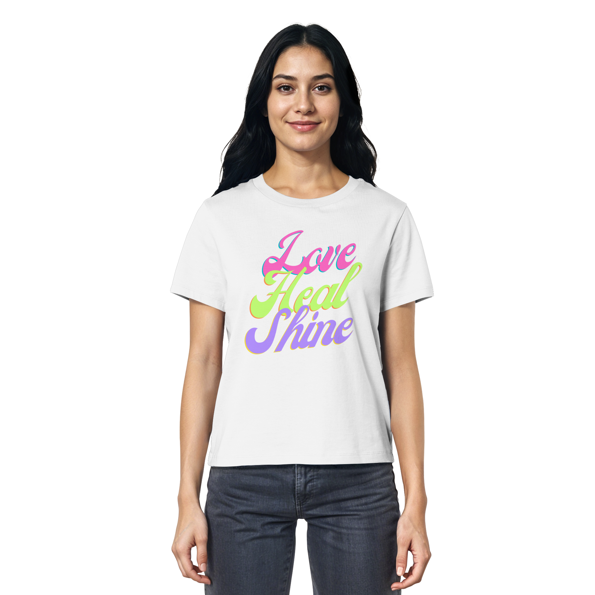 Woman Organic Shirt "Love Heal Shine"