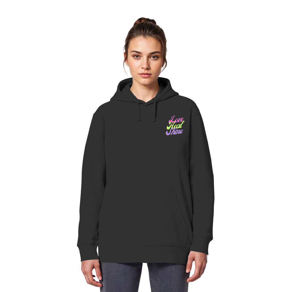 Organic Basic Unisex Hoodie „Love Heal Shine"