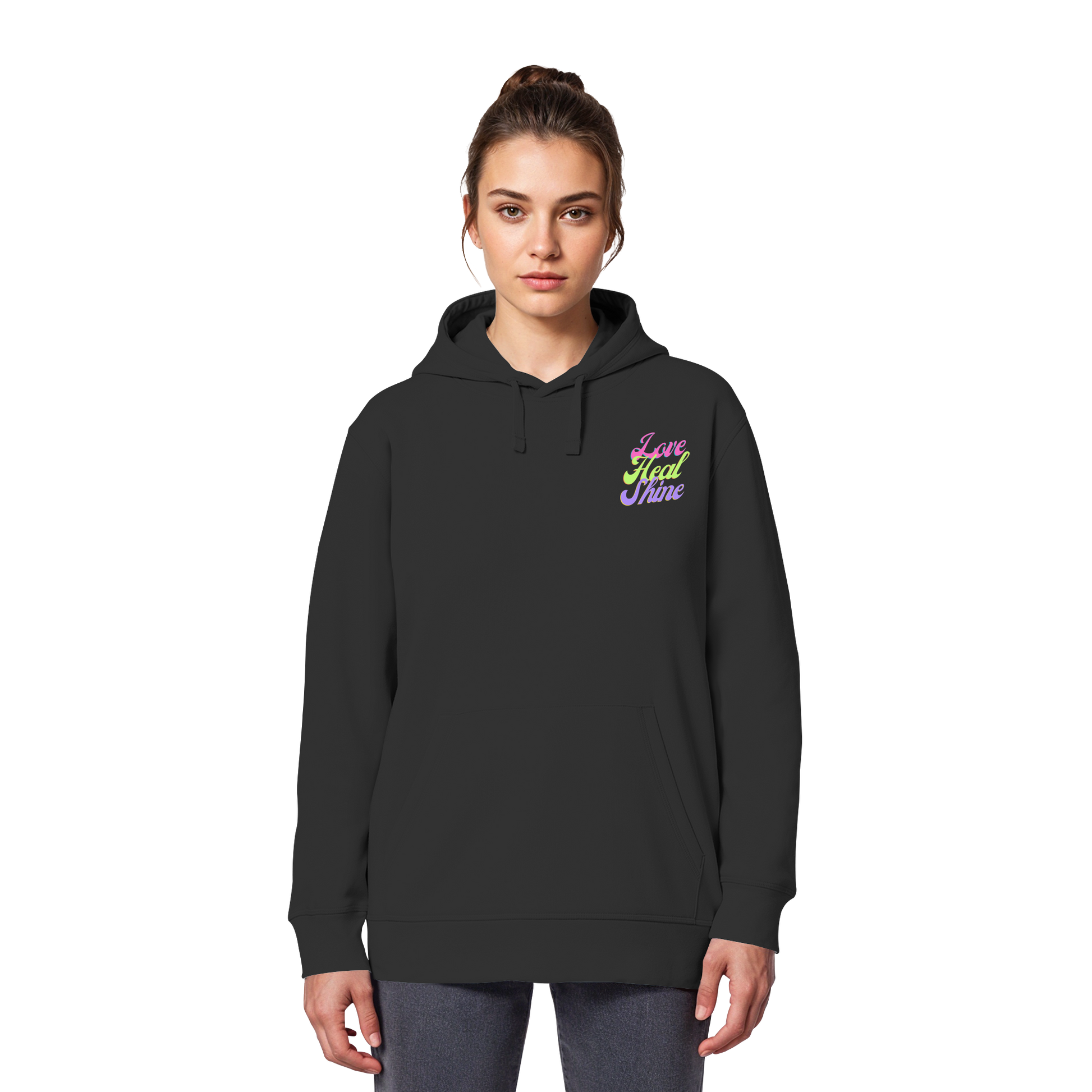 Organic Basic Unisex Hoodie „Love Heal Shine"