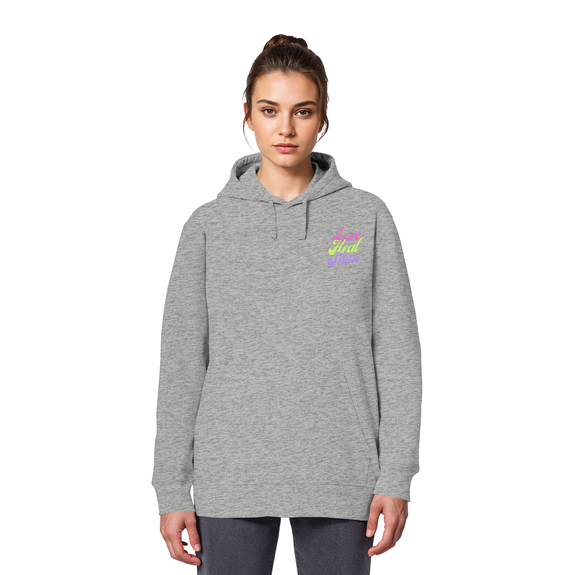 Organic Basic Unisex Hoodie „Love Heal Shine"