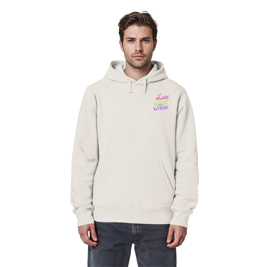 Organic Basic Unisex Hoodie „Love Heal Shine"
