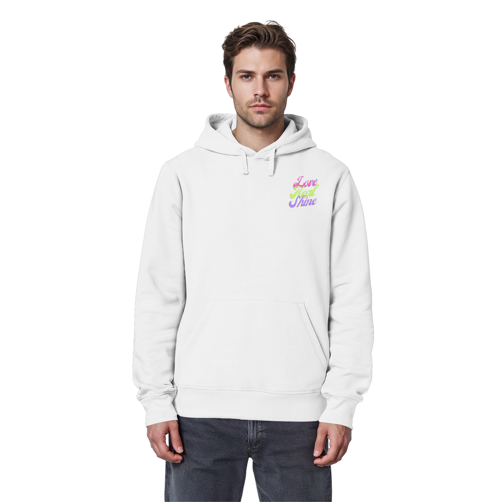 Organic Basic Unisex Hoodie „Love Heal Shine"