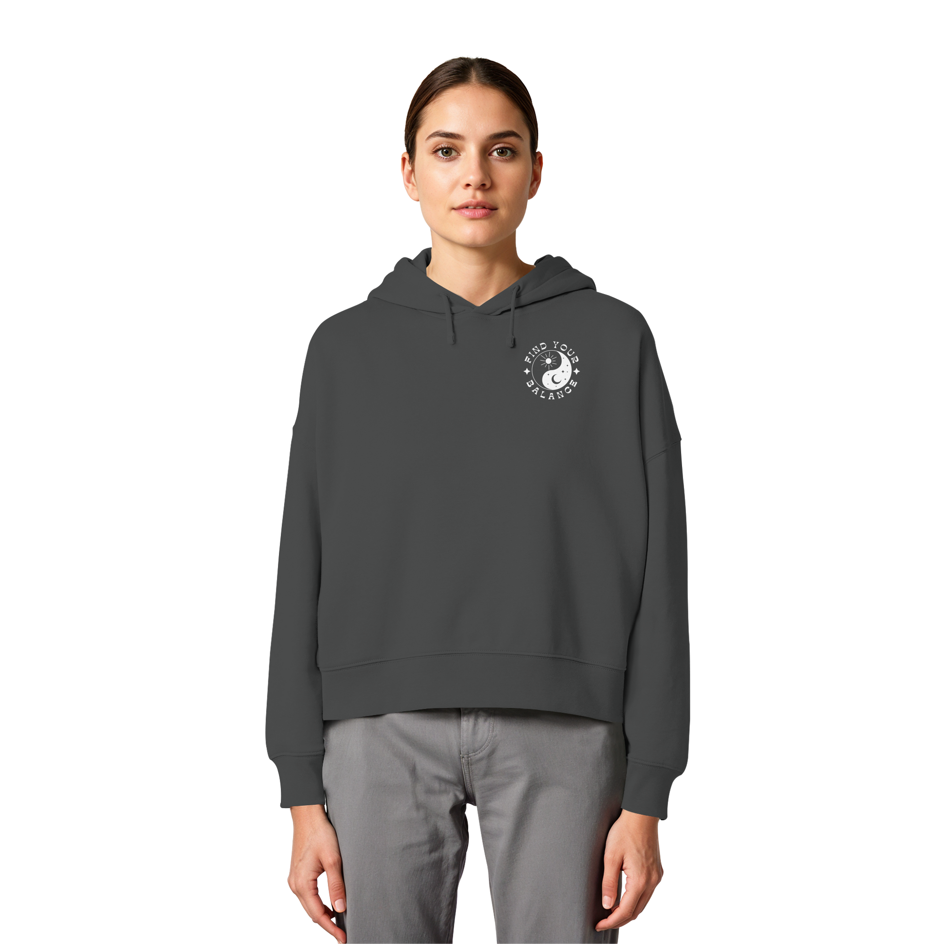 Organic Women Boxcut Hoodie „Find your Balance”
