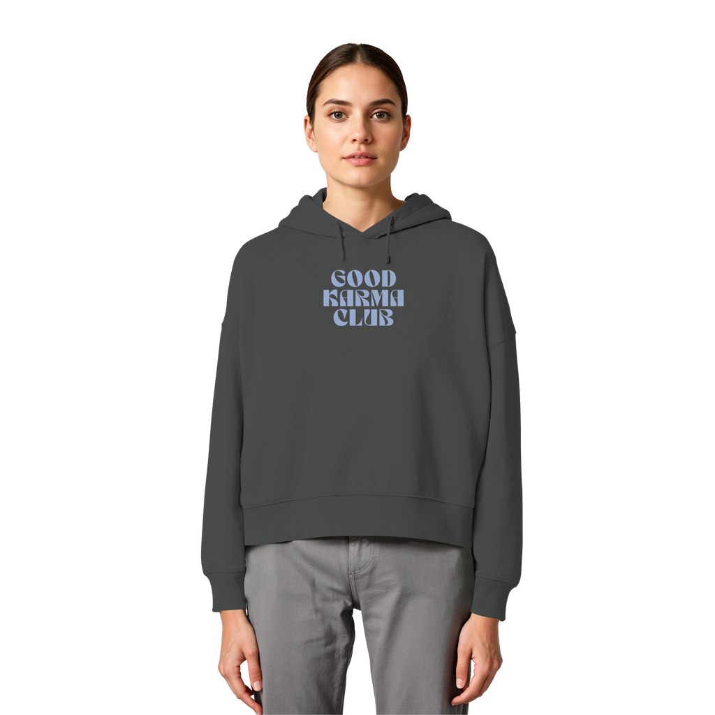 Women Organic Boxcut Hoodie "Good Karma Club"