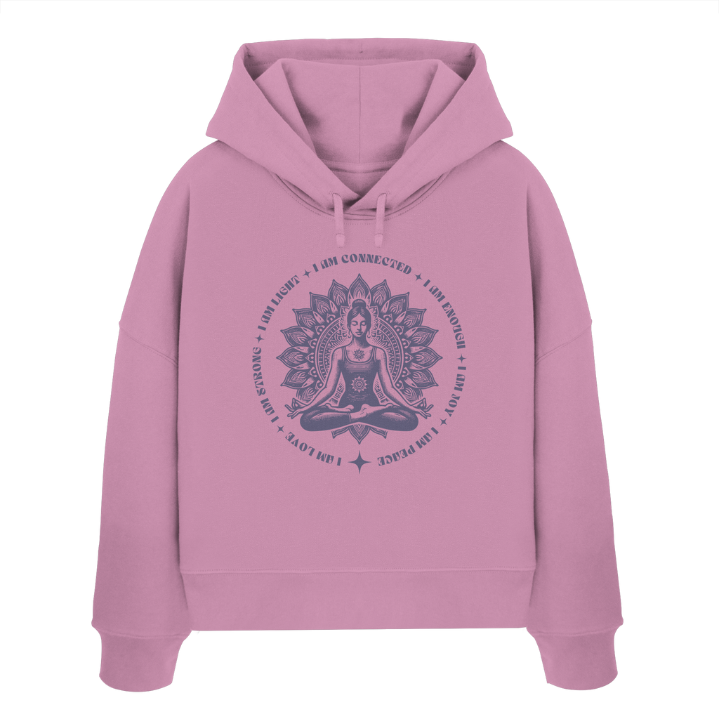 Women Organic Boxcut Hoodie „I am"