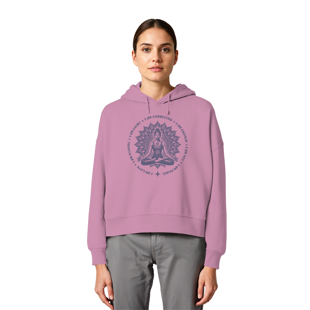 Women Organic Boxcut Hoodie „I am"