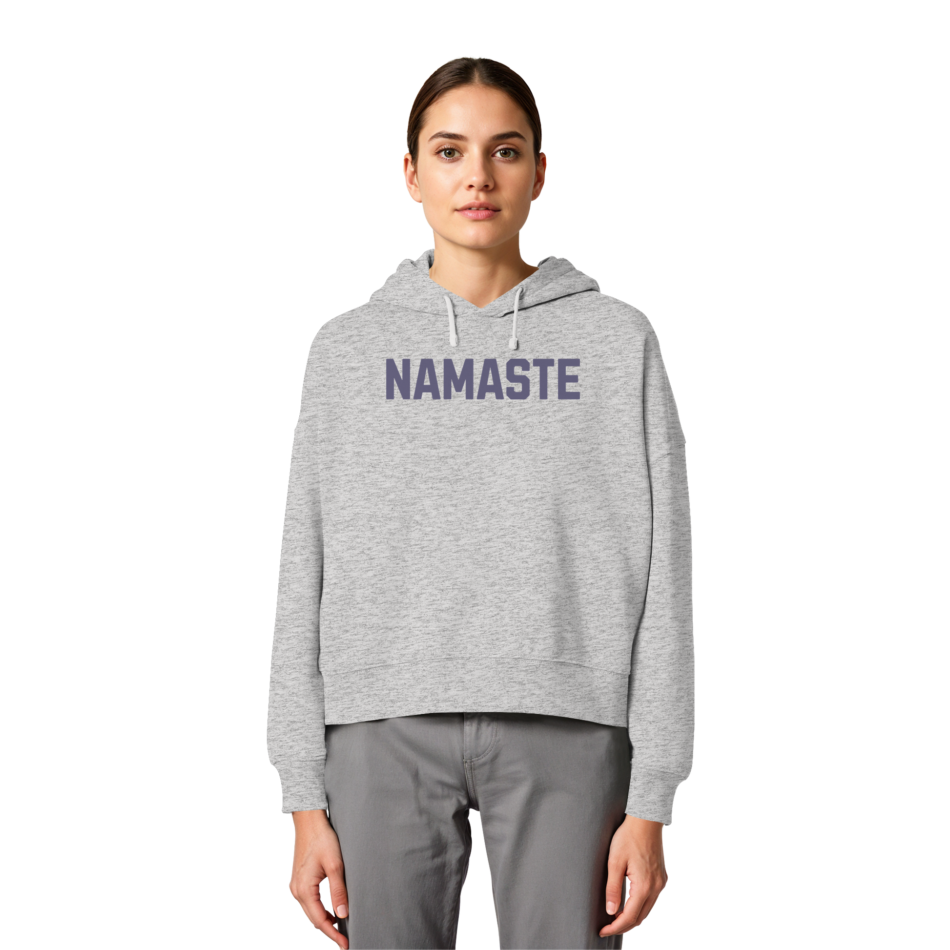 Women Organic Boxcut Hoodie „Namaste"